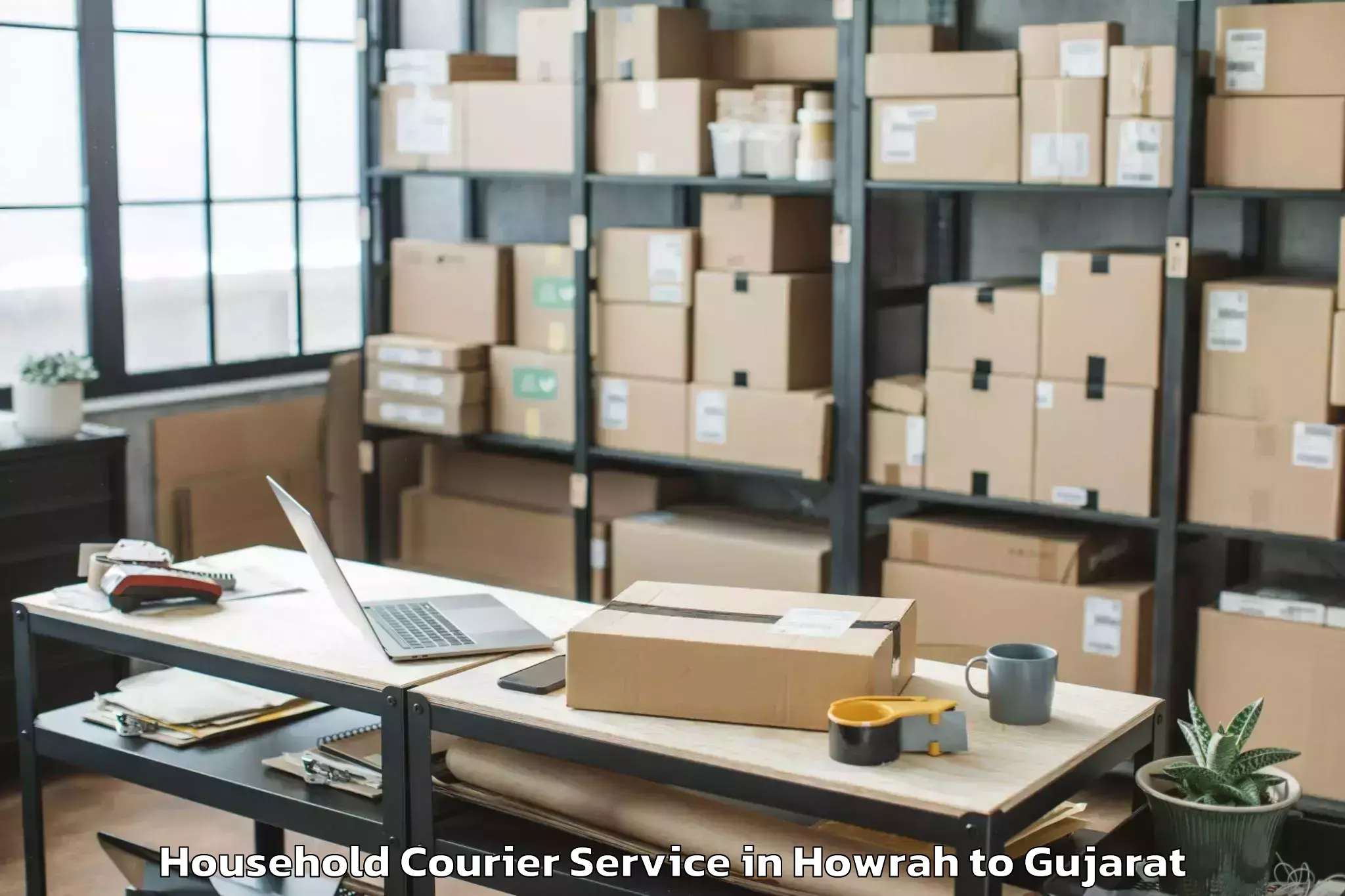 Hassle-Free Howrah to Kadodara Household Courier